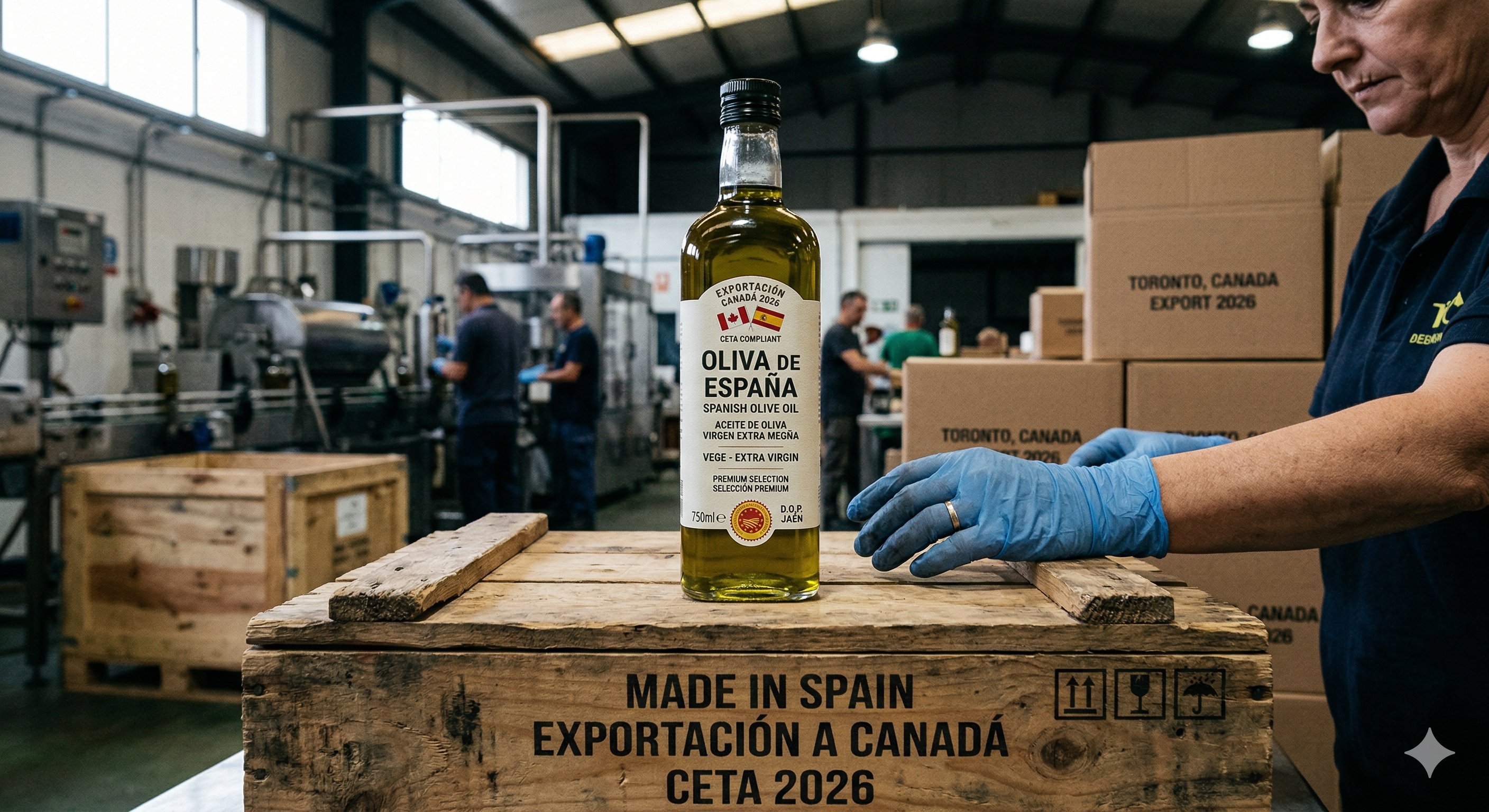 Fabricante español revisando productos para exportar a Canadá